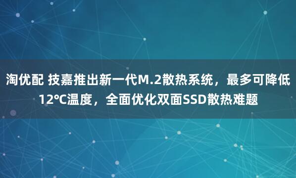 淘优配 技嘉推出新一代M.2散热系统，最多可降低12℃温度，全面优化双面SSD散热难题